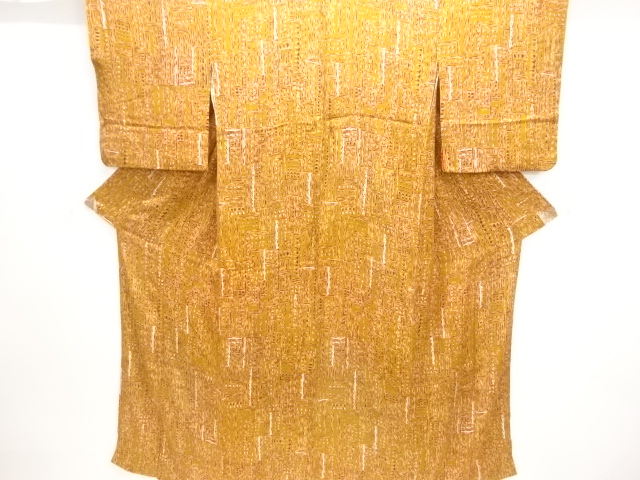 JAPANESE KIMONO / ANTIQUE KIMONO / SILK / MON KINSHA / GEOMETRIC